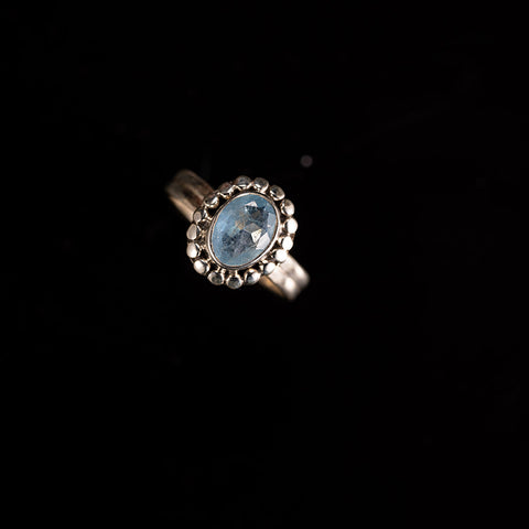 Seaside Magic - Aquamarine March Birthstone 925 Sterling Silver Ring