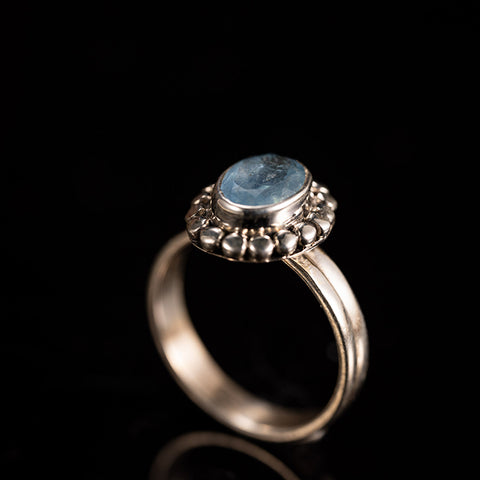 Seaside Magic - Aquamarine March Birthstone 925 Sterling Silver Ring